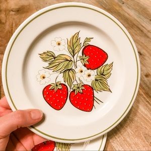 Vintage strawberry design plates
